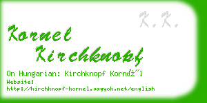 kornel kirchknopf business card